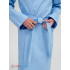 Мужской вафельный халат с планкой голубой В-03 (2)