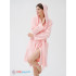 Махровый женский укороченный халат с капюшоном Розовый МЗ-01 (7)