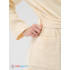 Махровый женский укороченный халат с капюшоном Кремовый МЗ-01 (131)