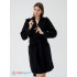 Махровый женский укороченный халат с капюшоном Черный МЗ-01 (100)