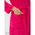 Махровый женский укороченный халат с капюшоном малиновый МЗ-01 (26)
