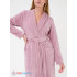 Женский велюровый халат с шалькой пастельно-лиловый ВМ-02 (3)