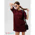 Трикотажное женское платье-футболка оверсайз Lingeamo темно-бордовое ВП-09 (28)