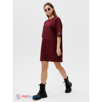 Трикотажное женское платье-футболка оверсайз Lingeamo темно-бордовое