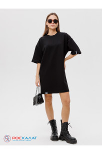 Трикотажное женское платье-футболка оверсайз Lingeamo черное