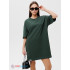 Трикотажное женское платье-футболка оверсайз Lingeamo хаки ВП-09 (125)