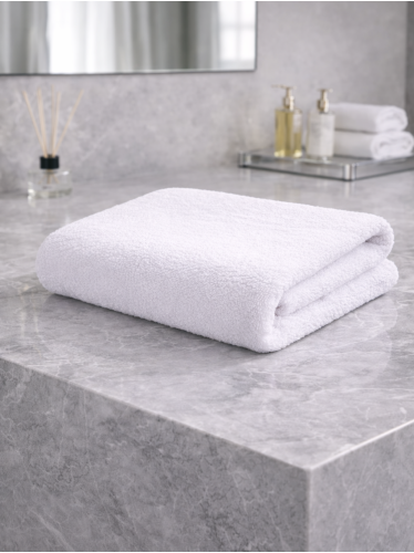Махровое полотенце двунитка пл.450 белый&nbsp;ПУ2-450