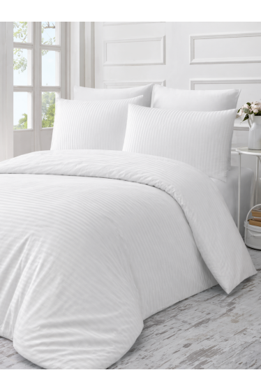 Постельное белье Страйп-сатин 1х1, 3х3 отбеленное