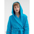 Подростковый махровый халат с капюшоном бирюзовый МЗ-18 (14)
