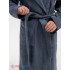 Подростковый махровый халат с капюшоном серый МЗ-18 (84)