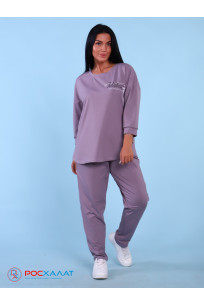 Трикотажный костюм с брюками пастельно-лиловый