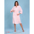 Трикотажный комплект с принтом, халат и сорочка розовый КМ-14(2)