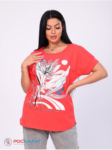 Женская футболка с принтом коралловый КФ-01 (6)