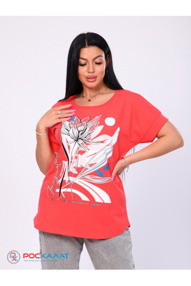 Женская футболка с принтом коралловый