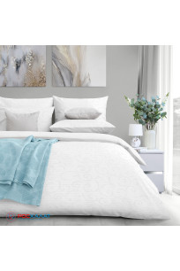 Комплект постельного белья Страйп-сатин Verossa белый (магический узор)