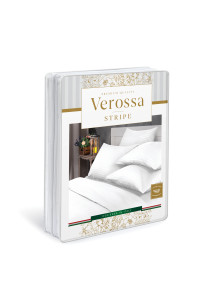 Комплект постельного белья Страйп-сатин Verossa белый