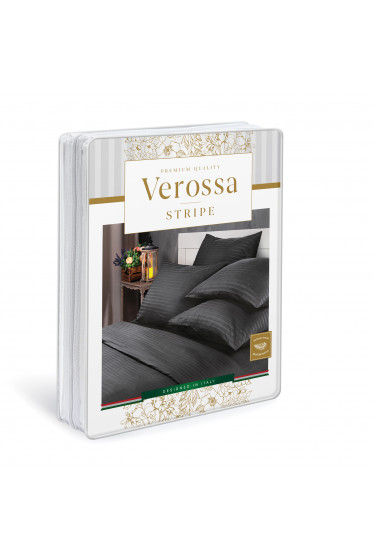 Комплект постельного белья Страйп-сатин Verossa черный