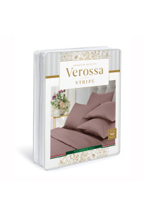 Комплект постельного белья Страйп-сатин Verossa пастельно-лиловый
