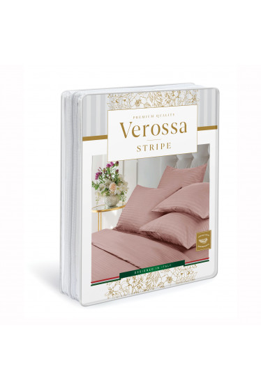Комплект постельного белья Страйп-сатин Verossa нежно-розовый