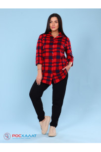 Женская трикотажная рубашка красная
