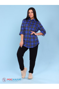 Женская трикотажная рубашка т.синий