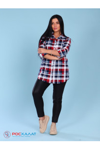 Женская трикотажная рубашка красно-синий