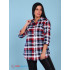 Женская трикотажная рубашка красно-синий КР-02 (6)