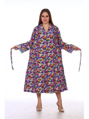 Женский фланелевый халат на пуговицах с окантовкой из бязи 1-10 В 1-10В фланель