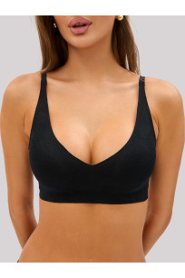 Бюстгальтер бесшовный бескаркасный кружевной Lingeamo черный