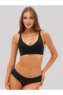 Комплект белья бесшовный кружевной Lingeamo черный