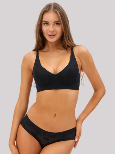 Комплект белья бесшовный кружевной Lingeamo черный ВТК-01 (7)