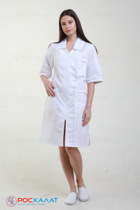 Женский медицинский халат на молнии ТИСИ с ВО белый