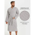 Вафельный удлиненный халат Кимоно унисекс "Ромбы" серый В-14 (20)