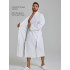 Вафельный удлиненный халат Кимоно унисекс "Ромбы" белый В-14 (9)