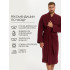 Вафельный удлиненный халат Кимоно унисекс "Ромбы" бордовый В-14 (15)