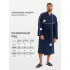Вафельный удлиненный халат Кимоно унисекс "Ромбы" темно-синий В-14 (28)