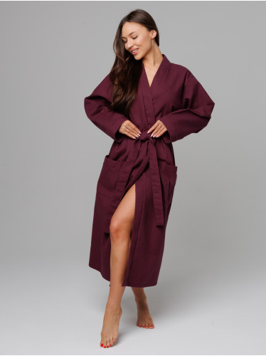 Женский вафельный халат с планкой сухая роза В-02 (29)