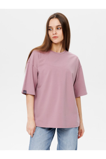 Трикотажная женская футболка оверсайз LINGEAMO пастельно-лиловый