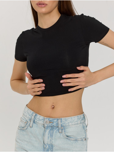Трикотажный женский кроп-топ SKIMS Lingeamo черный&nbsp;ВФ-22 (7)