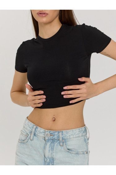 Трикотажный женский кроп-топ SKIMS Lingeamo черный