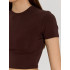 Трикотажный женский кроп-топ SKIMS Lingeamo темно-коричневый&nbsp;ВФ-22 (69)