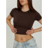 Трикотажный женский кроп-топ SKIMS Lingeamo темно-коричневый&nbsp;ВФ-22 (69)