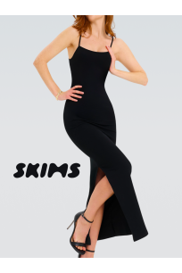 Женское удлиненное платье на бретелях Lingeamo черный