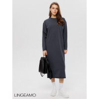 Женское платье макси из футера 2-х нитки Lingeamo графит