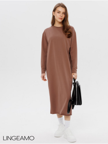 Женское платье макси из футера 2-х нитки Lingeamo какао ВП-10 (02)