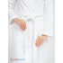 Махровый женский укороченный халат с капюшоном белый МЗ-01 (1)