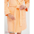 Махровый женский укороченный халат с капюшоном Персиковый МЗ-01 (32)
