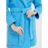 Махровый женский укороченный халат с капюшоном голубой МЗ-01 (62)