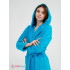 Махровый женский укороченный халат с капюшоном Бирюзовый МЗ-01 (14)