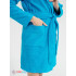 Махровый женский укороченный халат с капюшоном Бирюзовый МЗ-01 (14)